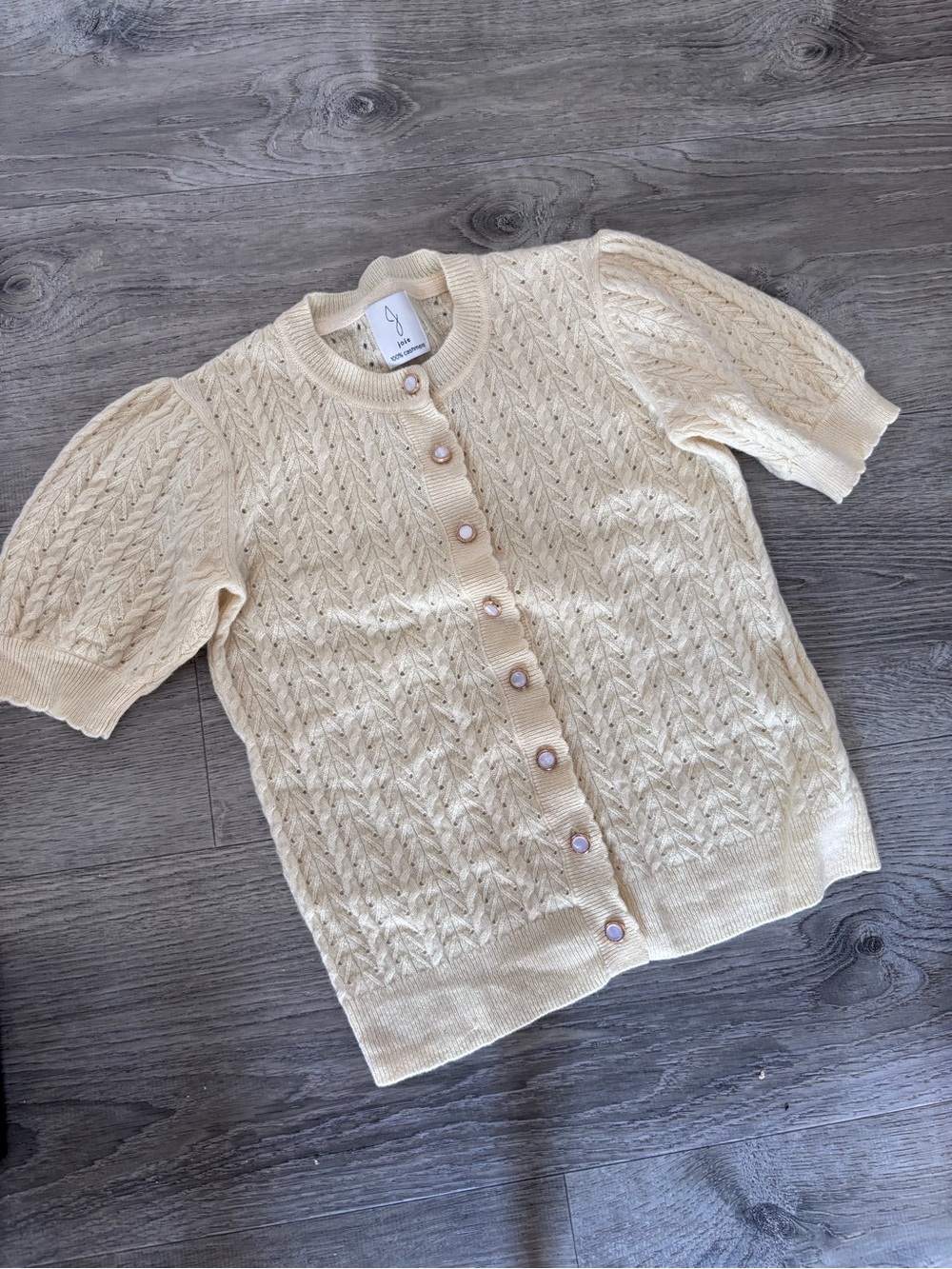 Joie yellow cashmere Cardigan with Pearl Buttons